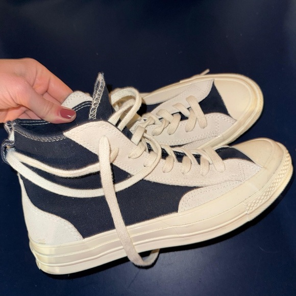 Converse Navy and White High-Top Sneakers - Picture 2 of 4